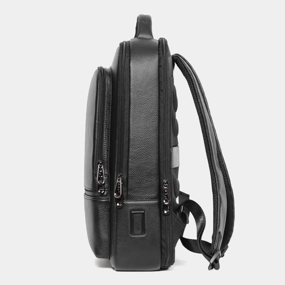 Mochila Executiva de Couro Porta USB