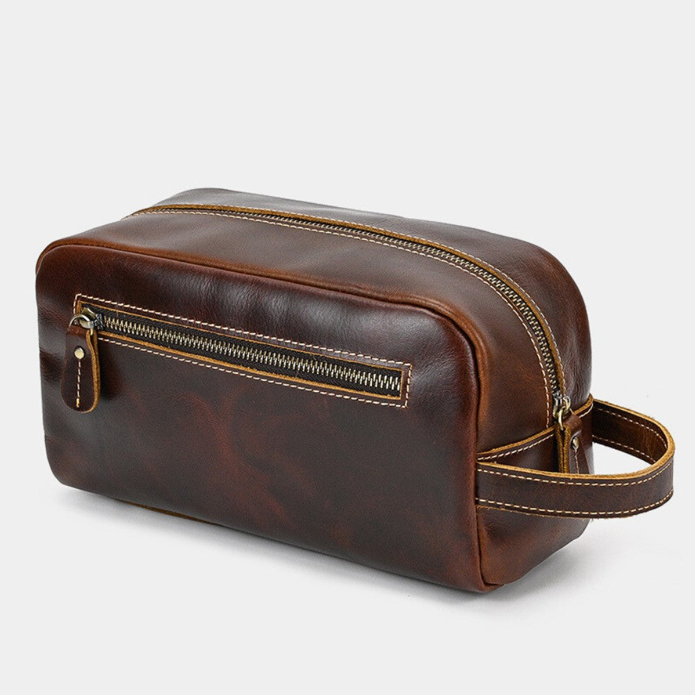 Necessaire de Couro Macio Masculina Clássica