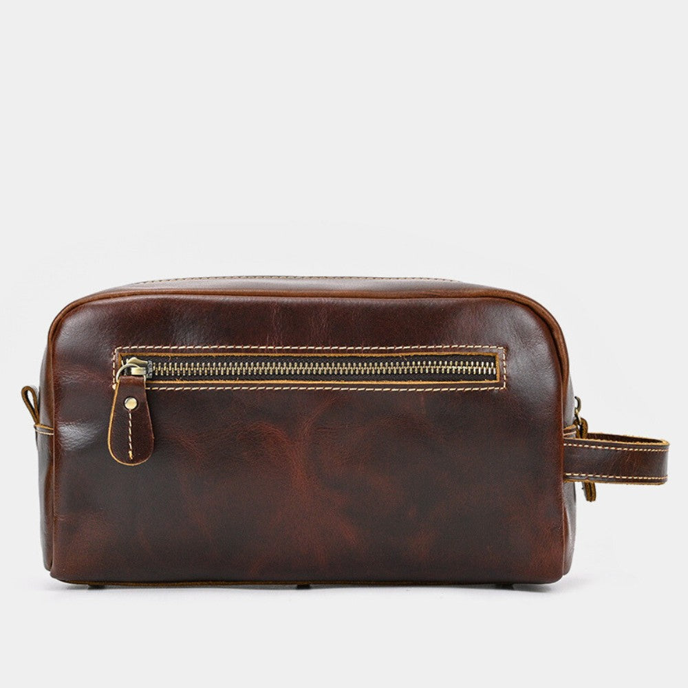 Necessaire de Couro Macio Masculina Clássica